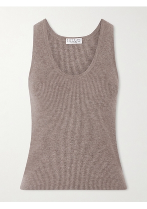 Brunello Cucinelli - Ribbed Lurex Tank - Brown - xx small,x small,small,medium,large,x large
