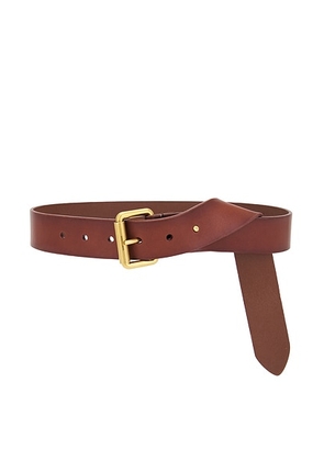 Saint Laurent Square Buckle Long Belt in Dark Brown Chocolate & Brown Chocolate - Brown. Size 85 (also in 90).