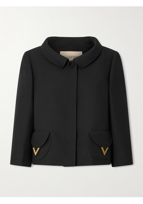 Valentino Garavani - Button-detailed Embellished Wool And Silk-blend Crepe Jacket - Black - IT36,IT38,IT40,IT42,IT44,IT46