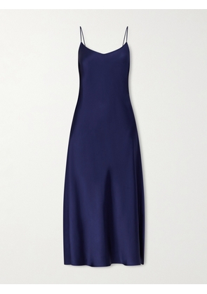 Another Tomorrow - Satin Midi Dress - Blue - IT36,IT38,IT40,IT42,IT44,IT46