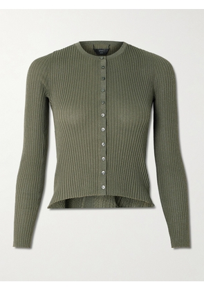 LESET - Blake Ribbed Lurex Cardigan - Green - x small,small,medium,large,x large