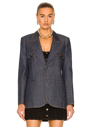 Saint Laurent Tailored Jacket in Deep Blue Marine - Blue. Size 34 (also in 36).