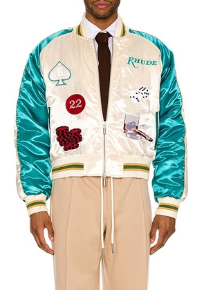 Rhude Smoking Jacket in White - Cream. Size S (also in ).