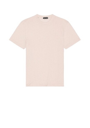 TOM FORD Melange Crew Tee in Petal Pink - Blush. Size 50 (also in 48, 52).