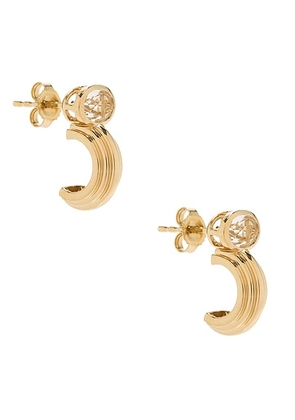 STONE AND STRAND Pavillion Earrings in 14k Yellow Gold & White Topaz - Metallic Gold. Size all.