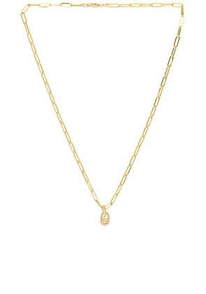 STONE AND STRAND Marina Link Necklace in 14k Yellow Gold & White Diamonds - Metallic Gold. Size all.