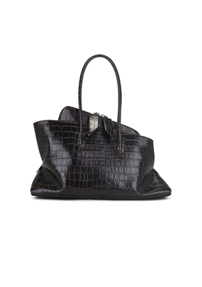 THE ATTICO La Passeggiata Top Handle Bag in Chocolate.