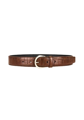 Saint Laurent Ceinture Croissant De Lune Belt in Vegetal Brown - Cognac. Size 65 (also in 70, 75, 90).