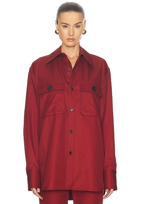 Saint Laurent Button Up Top in Rouge Fonce - Red. Size 36 (also in ).