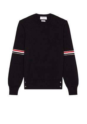 Thom Browne Milano Stitch Armband Cotton Sweater in Navy - Navy. Size 2 (also in 1, 4, 5).