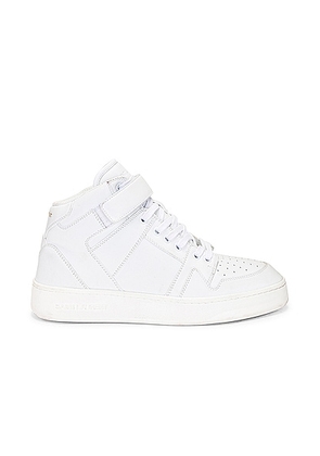 Saint Laurent Lax Mid Sneaker in Blanc Optique - White. Size 36 (also in 36.5, 37, 38.5, 39, 39.5, 40, 41).