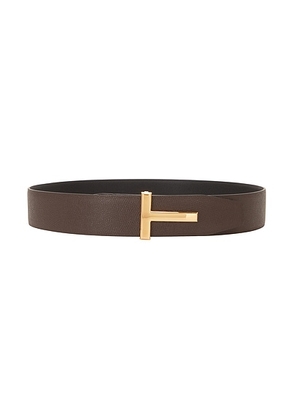 TOM FORD Small Grain Calf T Belt in Chocolate & Black - Brown. Size 80 (also in ).