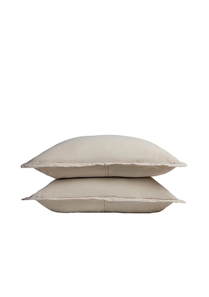 Parachute Heirloom Tencel Linen Sham Set in Bone - White. Size STANDARD (also in ).
