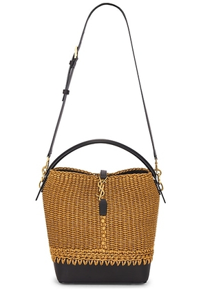 Saint Laurent Le 34 Bucket Bag in Natural Brown & Nero - Neutral. Size all.