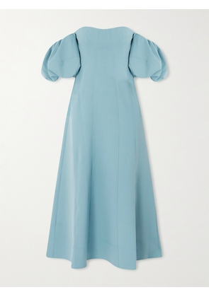 Ulla Johnson - Nina Off-the-shoulder Paneled Twill Midi Dress - Blue - US0,US2,US4,US6,US8,US10,US12