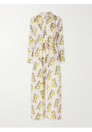 Ulla Johnson - Bricolage Belted Floral-print Silk-twill Jumpsuit - Cream - US0,US2,US4,US6,US8,US10