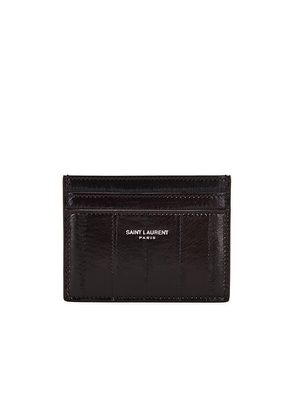 Saint Laurent Card Case in Brunt Brown - Brown. Size all.