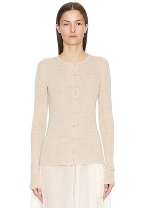 The Row Josette Cardigan in Sand Melange - Beige. Size L (also in ).