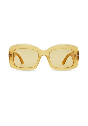 TOM FORD Venetia Sunglasses in Shiny Opal Honey & Vicuna Photochromic - Beige. Size all.