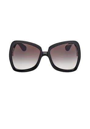 TOM FORD Jerry Sunglasses in Shiny Black & Gradient Smoke - Black. Size all.
