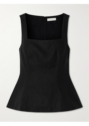 Faithfull - Mina Linen Peplum Top - Black - x small,small,medium,large,x large,xx large