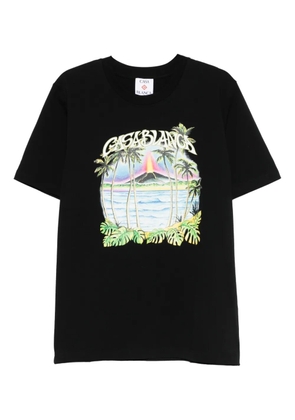 Casablanca palm-tree tropical print T-shirt - Black