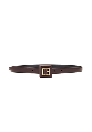 Saint Laurent Skinny Brushed Leather Belt in Papaya Seed - Brown. Size 65 (also in 70, 75, 80, 85, 90).