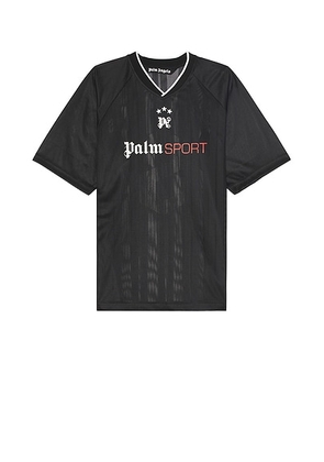 Palm Angels Sport Mesh Tee in Black - Black. Size S (also in ).