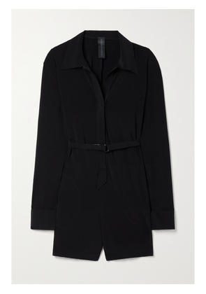 Norma Kamali - Belted Stretch-jersey Playsuit - Black - xx small,x small,small,medium,large,x large