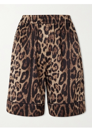 Dolce & Gabbana - Leopard-print Silk-blend Satin Shorts - Animal print - IT36,IT38,IT40,IT42,IT44,IT46