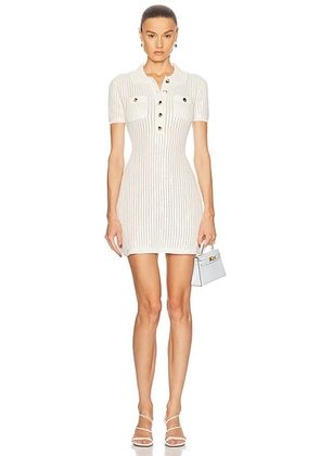 Self-portrait Sequin Crochet Mini Dress in White - White. Size M (also in L).