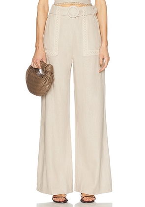 PatBO Candy Linen Pant in Natural - Beige. Size 4 (also in ).
