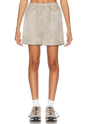 Sporty & Rich Runner Nylon Short in Elephant - Taupe. Size L (also in M).