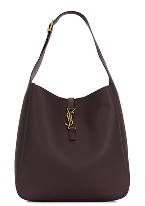 Saint Laurent Large Le 5 A 7 Supple Bag in Dark Currant - Wine. Size all.