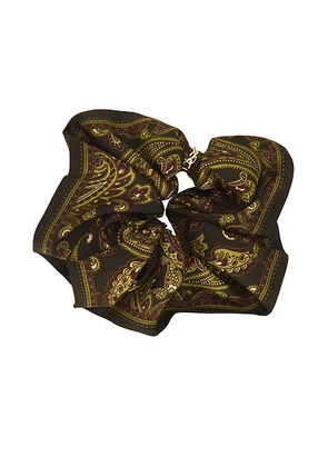 Saint Laurent Scrunchie in Olive & Multicolor - Olive. Size all.