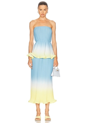 Rowen Rose Strapless Dress in Blue & Yellow Degrade - Blue,Yellow. Size 38 (also in 40).