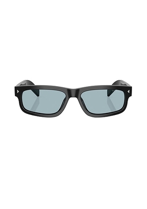 Prada Rectangular Sunglasses in Black - Black. Size all.