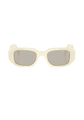 Prada Rectangular Sunglasses in White Milk - Cream. Size all.