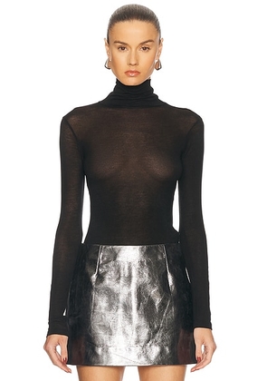 RENGGLI Sheer Jersey Renggli Turtleneck in Ink - Black. Size XL (also in ).