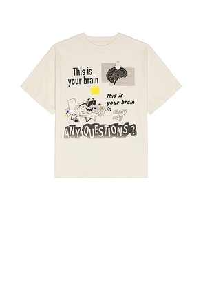 Story mfg. Grateful Tee in Ecru Wish You Were Here - Cream. Size L (also in S).