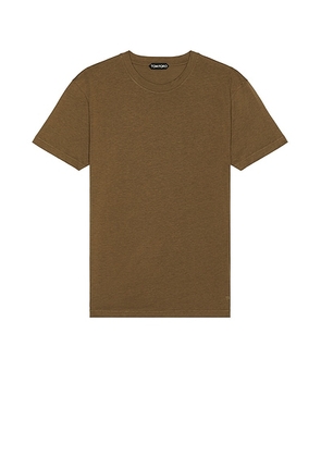 TOM FORD Crew Neck Tee in Green Moss - Green. Size 52 (also in 46).