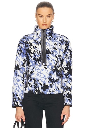 The North Face Fleeski Quarter Zip Pullover in Virtual Blue Trail Grid Fleece Print - Blue. Size S (also in XS).