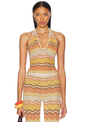 Retrofete Luz Top in Metallic Multi - Peach,Yellow. Size S (also in XS).