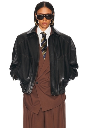 Saint Laurent Bomber Jacket in Reglisse & Auburn - Black. Size 36 (also in ).