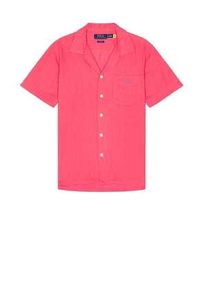 Polo Ralph Lauren Short Sleeve Camp Pocket Sport Shirt in Pale Red - Red. Size M (also in L, S).