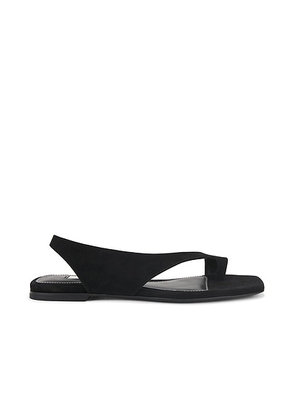 Toteme Suede Thong Sandal in Black - Black. Size 36 (also in 40).