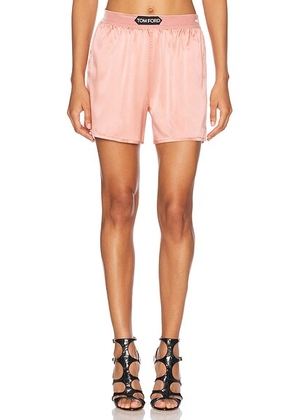 TOM FORD Satin PJ Short in Blush - Blush. Size M (also in L).