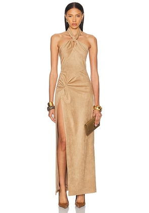 Ronny Kobo Brigita Dress in Tan - Tan. Size S (also in L, M, XS).