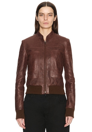 The Row Bader Jacket in Brown - Brown. Size 4 (also in ).