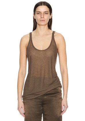 The Row Kazu Top in Khaki - Brown. Size M (also in L, XL).